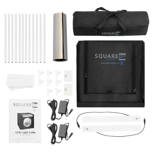  SQUARE PERFECT Square Perfect 16 Inch LED Photo Studio in A Box w4 Color Backdrops Pro Quality