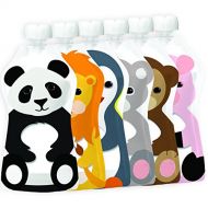 [아마존베스트]Squooshi Reusable Food Pouch | Animal 6 Pack | 6 Large Pouches