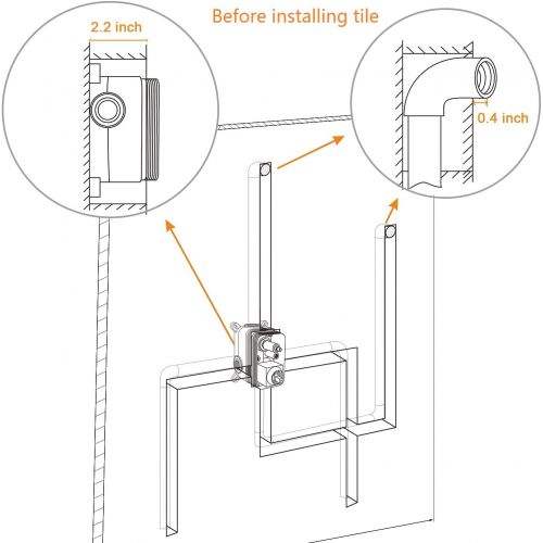  SR SUN RISE 12 Inches Bathroom Luxury Rain Mixer Shower Combo Set Wall Mounted Rainfall Shower Head System Brushed Nickel Finish Shower Faucet Rough-In Valve Body and Trim Included