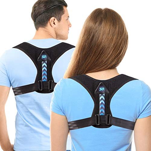  [아마존베스트]SR SUN ROOM Updated 2019 Version Perfect Adjustable Posture Corrector for Men and Women - Upper Back Brace for Clavicle Support and Providing Pain Relief from Neck Shoulder Upright Straightene