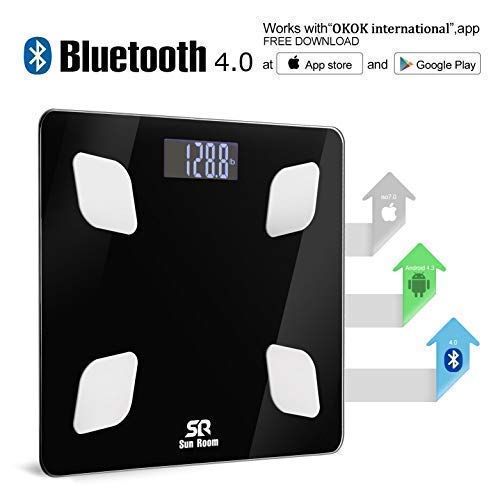  SR SUN ROOM SR Bluetooth Body Fat Scale- Wireless Digital Bathroom Weight Scale- Smart BMI Scale, Body...