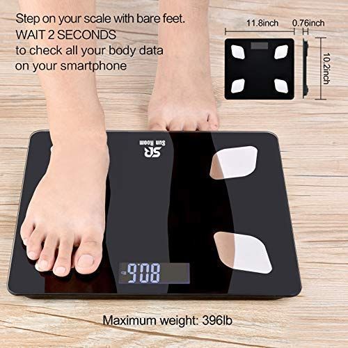  SR SUN ROOM SR Bluetooth Body Fat Scale- Wireless Digital Bathroom Weight Scale- Smart BMI Scale, Body...