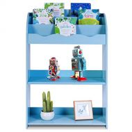 SRIVILIZE888 Game Toy Storage Bookshelf Bookcase 3 Tiers for Kid boy Children Furniture Education Study Blue 24.5 x 11 x 35.5‘’ 1 pc