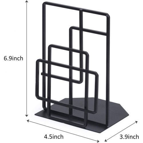  [아마존베스트]SRIWATANA Book Ends Heavy Duty, Decorative Black Bookends for Shelves, Window Lattice Design