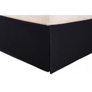 SRP Bedding Real 650 Thread Count Split Corner Bed Skirt / Dust Ruffle King Size Solid Black 12 inches Drop Egyptian Cotton Quality Wrinkle & Fade Resistant