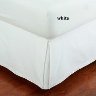 SRP Bedding Real 450 Thread Count Split Corner Bed Skirt / Dust Ruffle Queen Size Solid White 17 inches Drop Egyptian Cotton Quality Wrinkle & Fade Resistant