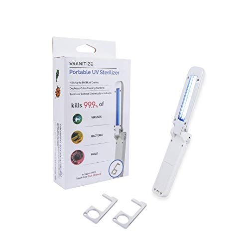  SSANITIZE Portable UV Sterilizer Light Wand with 2 Touch-Free Door Openers