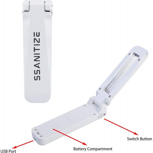  SSANITIZE Portable UV Sterilizer Light Wand with 2 Touch-Free Door Openers