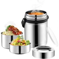 Lunch Containers for Adults, 61oz Thermos for Hot Food, 3 Layered Insulated Food Thermos Jar, Large Soup Thermos, Wide Mouth Stainless Steel Lunch Thermos Flask, Travel Thermal Lunch Bento Box