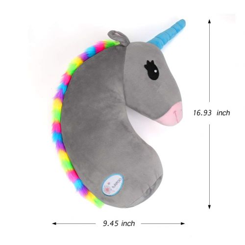  SSAWcasa Seat Belt Cover for Kids,Unicorn Seatbelt Pillow,Seat Belt Pillow Cushion,Stuffed Plush Animal Travel Pillow,Kids Safety Belt Strap Cover Shoulder Protector Pad,Children Adult Head