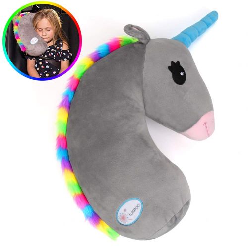  SSAWcasa Seat Belt Cover for Kids,Unicorn Seatbelt Pillow,Seat Belt Pillow Cushion,Stuffed Plush Animal Travel Pillow,Kids Safety Belt Strap Cover Shoulder Protector Pad,Children Adult Head