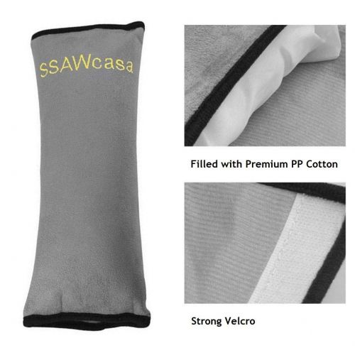  [아마존베스트]SSAWcasa Seat Belt Adjuster and Pillow with Clip for Kids Travel,Soft Neck Support Headrest Seatbelt Pillow Cover...