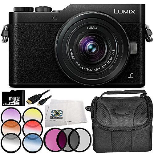  SSE Panasonic Lumix DC-GX850 Micro Four Thirds Mirrorless Camera with 12-32mm Lens (Black) 7PC Accessory Bundle  Includes 32GB MicroSD Memory Card + MORE