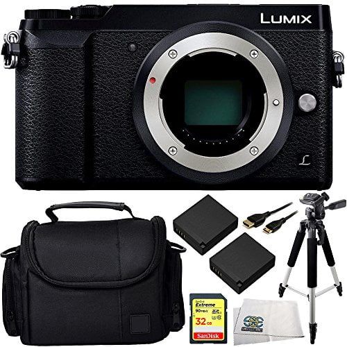  SSE Panasonic Lumix DMC-GX85 Digital Camera Body Only (Black) 8PC Accessory Kit Includes SanDisk Extreme 32GB SDHC Memory Card+ 2 Replacement BLG-10 Batteries+ Mini HMDI Cable + MORE