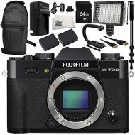 SSE Fujifilm X-T20 Mirrorless Digital Camera (Body Only, Black) 11PC Accessory Bundle Includes 64GB SD Memory Card + 2x Replacement Batteries + MORE