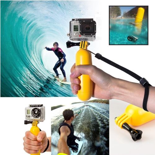  SSE Dive/Swim Accessory Kit Includes Bobber Handle + Floaty Sponge & 3M Adhesive + Microfiber Cleaning Cloth for GoPro HERO+, HERO4 Session, HERO4, HERO3+, HERO3 (Black, Silver & White