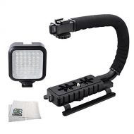 SSE Professional LED Video Light & Stabilizing Grip Package for The Canon VIXIA HF M31, HF M30, HF M300 Flash Memory Camcorders