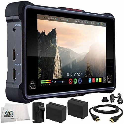  SSE Atomos Ninja Inferno 7 4K HDMI Recording Monitor 6PC Bundle  Includes 2X Replacement Batteries + ACDC Rapid Home & Travel Charger + HDMI Cable + Microfiber Cleaning Cloth