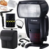 SSE Canon Speedlite 600EX II-RT 13PC Accessory Kit (International Version, No Warranty) - Includes Manufacturer Accessories, 4 AA Batteries wCharger, 180° Rotating Flash Bracket, More