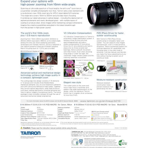  SSE Tamron 16-300mm f3.5-6.3 Di II VC PZD MACRO Lens for Nikon + 5 Piece Essentials Accessory Kit - International Version (No Warranty)