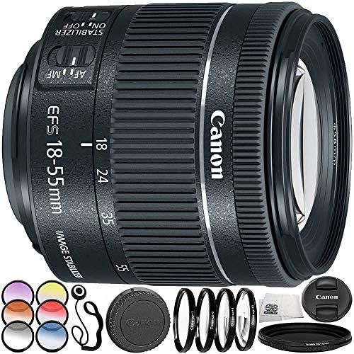  SSE Canon EF-S 18-55mm f4-5.6 is STM Lens 9PC Accessory Bundle  Includes 3 Piece Filter Kit (UV + CPL + FLD) + 4PC Macro Filter Set (+1,+2,+4,+10) + More - International Version (No