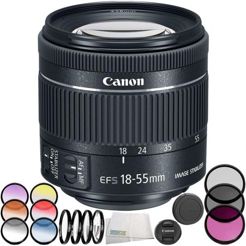  SSE Canon EF-S 18-55mm f4-5.6 is STM Lens 7PC Bundle  Includes Manufacturer Accessories + Microfiber Cleaning Cloth  International Version (No Warranty) (White Box)