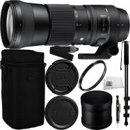 SSE Sigma 150-600mm f5-6.3 DG OS HSM Contemporary Lens for Nikon F Bundle Includes Manufacturer Accessories + 72 inch Monopod with Quick Release + UV Filter + Lens Pen + Microfiber Cl
