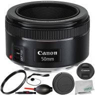 SSE Canon EF 50mm f1.8 STM Lens 8PC Accessory Bundle  Includes Manufacturer Accessories + UV Filter + Lens Cap Keeper + More  International Version (No Warranty)