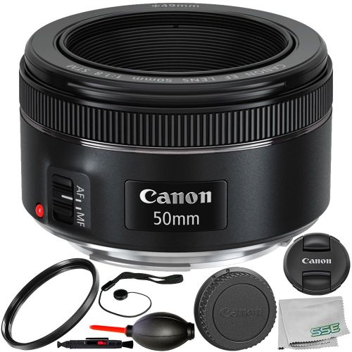  SSE Canon EF 50mm f1.8 STM Lens 8PC Accessory Bundle  Includes Manufacturer Accessories + UV Filter + Lens Cap Keeper + More  International Version (No Warranty)