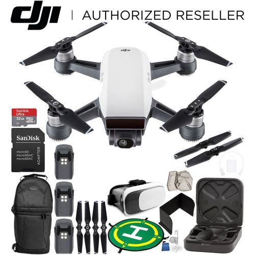  SSE DJI Spark Portable Mini Drone Quadcopter (Alpine White) Ultimate Bundle