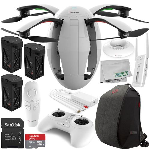  SSE PowerVision PowerEgg Drone with 360 Panoramic 4K HD Camera and 3-axis Gimbal with Maestro + PowerVision Backpack Ultimate Bundle