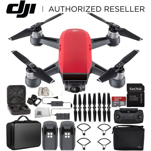  SSE DJI Spark Portable Mini Drone Quadcopter Fly More Combo Portable Bag Shoulder Travel Case Bundle (Lava Red)