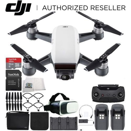  SSE DJI Spark Portable Mini Drone Quadcopter Fly More Combo Virtual Reality Experience VR Bundle (Alpine White)