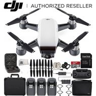 SSE DJI Spark Portable Mini Drone Quadcopter Fly More Combo Black Aluminum Hardshell Case Bundle with Extra Battery (Alpine White)