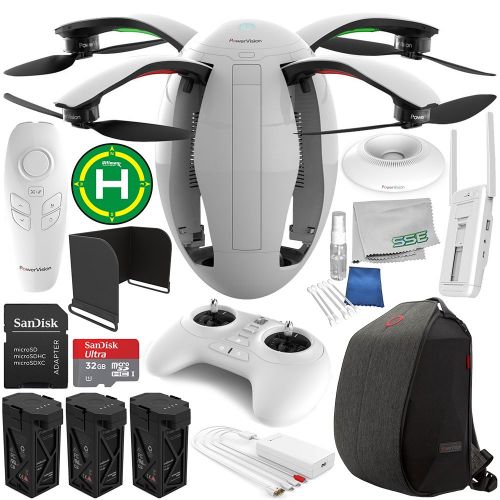  SSE PowerVision PowerEgg Drone with 360 Panoramic 4K HD Camera and 3-axis Gimbal with Maestro + PowerVision Backpack Ultimate Accessory Bundle