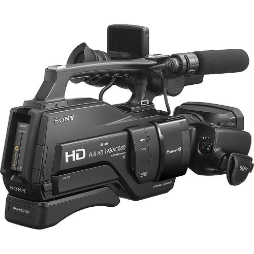  SSE Sony HXR-MC2500 HXRMC2500 Shoulder Mount AVCHD Camcorder with 3-Inch LCD (Black) + 13PC Accessories Bundle Including .43x Wide Angle Lens, 2.2X Telephoto Lens, 3 Piece Multi-Coated
