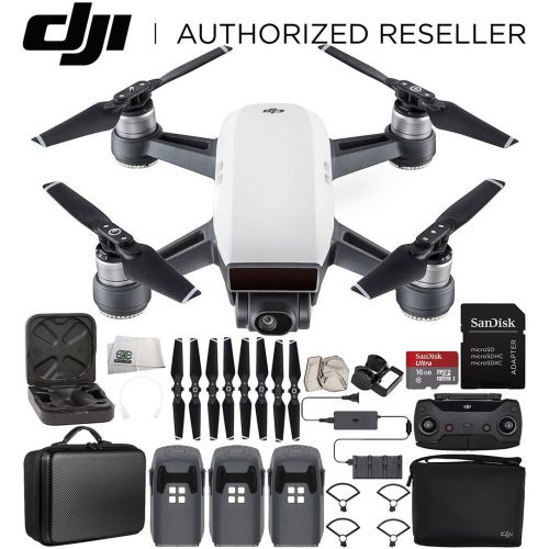  SSE DJI Spark Portable Mini Drone Quadcopter Fly More Combo Portable Bag Shoulder Travel Case Bundle with Extra Battery (Alpine White)