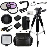 SSE 62MM 12 Piece Accessory Kit for Panasonic Lumix DMC-FZ1000 4K Digital Camera Includes 3 Piece Filter Kit, 2 Extended Life Replacement Batteries, 57 Tripod, LED Video Light, Stabili