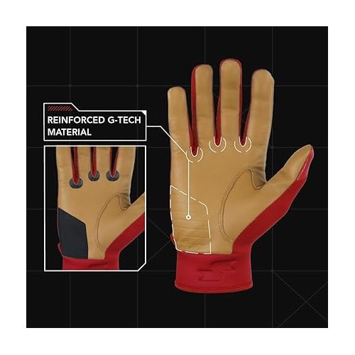  SSK X1 Color Rush Youth Baseball Batting Gloves - Durable Cabretta Leather Palm - 11 Colors