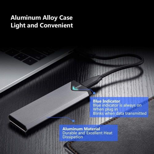  Bundles SSK Aluminum USB3.0 to SATA 2.5” External Hard Drive Enclosure Adapter, Ultra Slim Hard Disk Case housing for 2.5 Inch 9.5mm 7mm SATA HDD and SSD, UASP SATA III Supported a