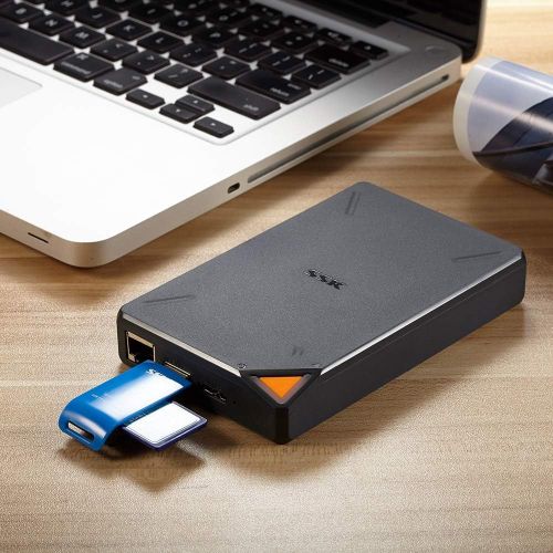  SSK 2TB Portable NAS External Wireless Hard Drive with Own Wi-Fi Hotspot, Personal Cloud Smart Storage Support Auto-Backup, Phone/Tablet PC/Laptop Wireless Remote Access