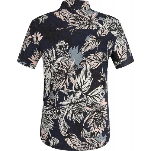  SSLR Mens Printed Casual Button Down Short Sleeve Hawaiian Shirt