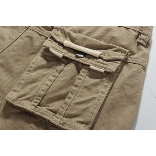  SSLR Mens Casual Cotton Multi-Pocket Cargo Shorts
