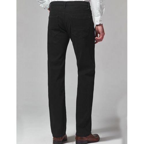 SSLR Mens Thermal Regular Fit Straight Leg Casual Fleece Pants (W30 x L32, Black)