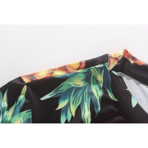  SSLR Mens Pineapple Crew Neck Hawaiian Tee Short Sleeve T-Shirts