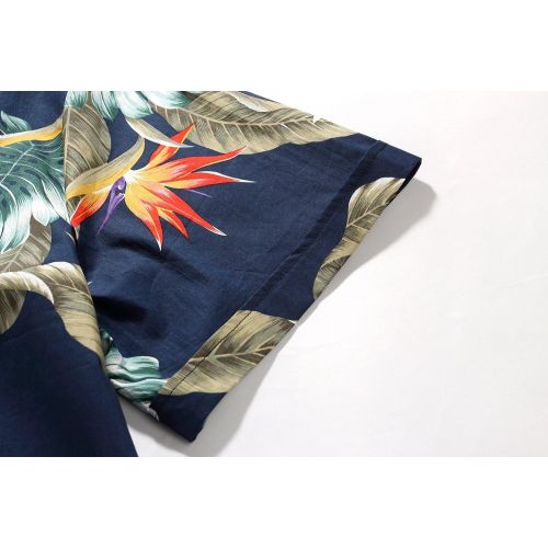  SSLR Mens Leaves Button Down Casual Short Sleeve Tropical Hawaiian Shirt