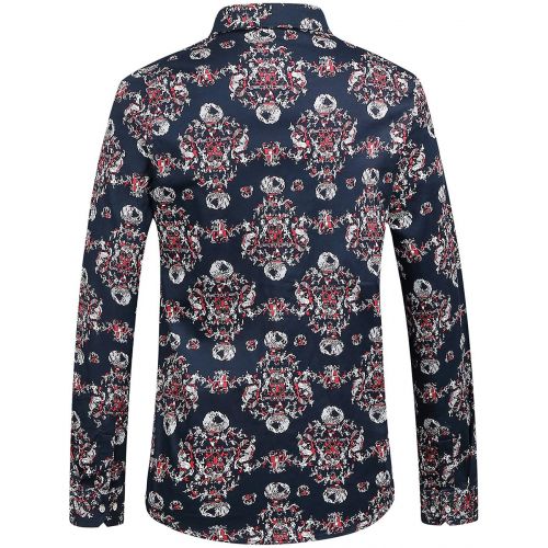  SSLR Mens Printed Regular Fit Button Down Long Sleeve Shirt