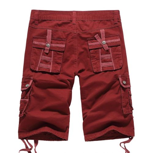  SSLR Mens Cotton Flat Front Army Cargo Shorts