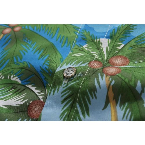  SSLR Mens Xmas Holiday Button Down Ugly Hawaiian Christmas Shirts