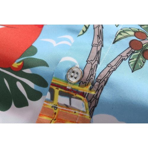  SSLR Mens Santa Claus Party Tropical Ugly Hawaiian Christmas Shirts